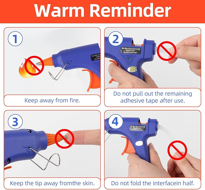 Hot Glue Gun, 20W Mini Heating Hot Melt Glue Gun with Sticks 15pcs ON-Off Switch for DIY Arts, Hobby, Crafts, Home Repairs, Fabric, Metal, Wood, Glass, Card, Plastic