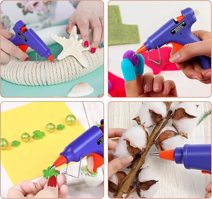 Hot Glue Gun, 20W Mini Heating Hot Melt Glue Gun with Sticks 15pcs ON-Off Switch for DIY Arts, Hobby, Crafts, Home Repairs, Fabric, Metal, Wood, Glass, Card, Plastic