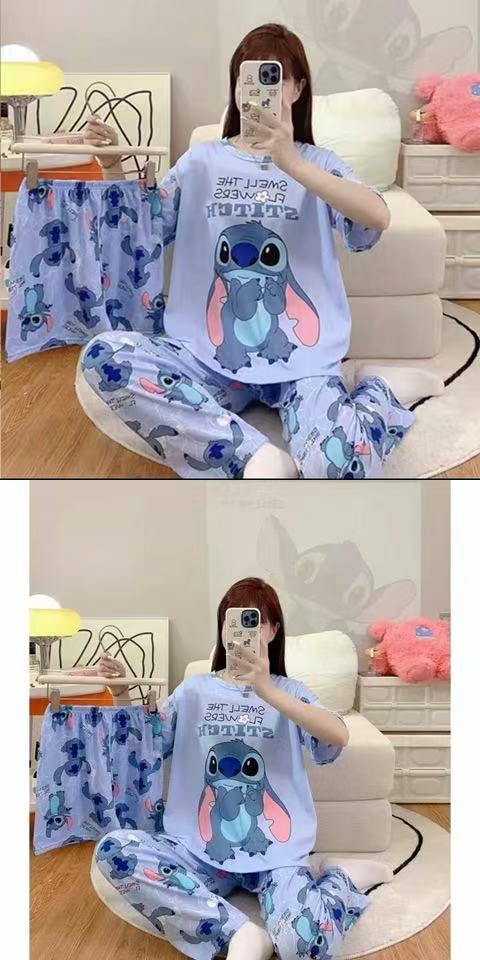 pyjamas 3 PCS  Pajamas for Women Set Short Sleeve Pajama Sets Floral Pj Sets Soft Sleepwear Women Sleepwear Sleep Shirt and Long Pants with Shorts Pajam nightwear nightgown