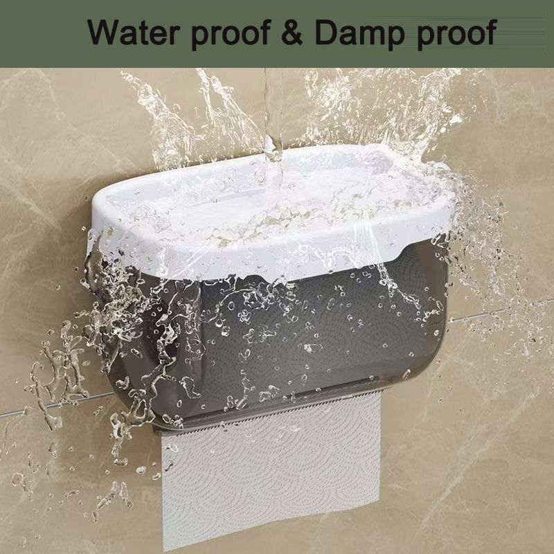 wall-mounted  toilet paper holder tissue holder with storage shelf tissue rack roll paper box for bathroom tissue box with shelf tissue storage case punch-free waterproof napkin shelf stuff