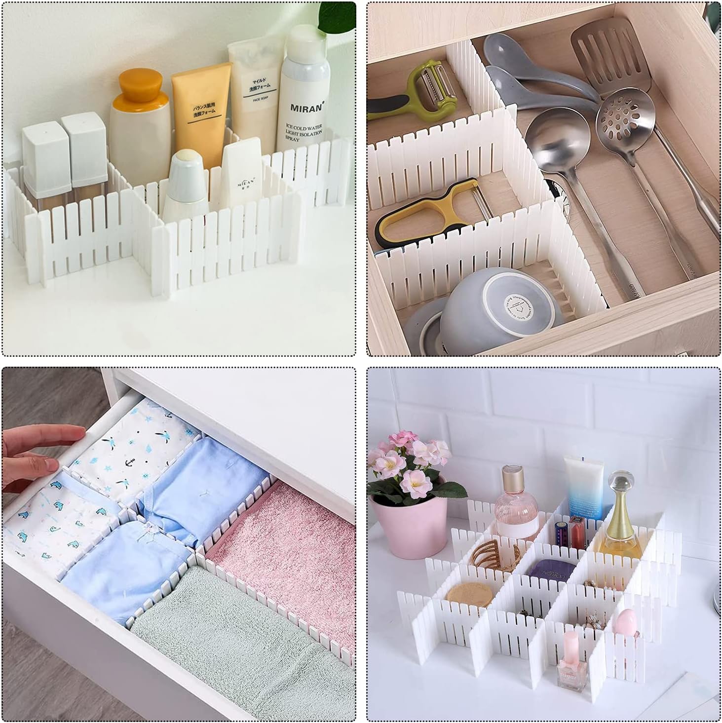 8pcs closet organizer wardrobe organizer kitchen storage office supplies storage drawer organization jewelry storage box adjustable drawer dividers makeup storage tray sock organizer cosmetics storage