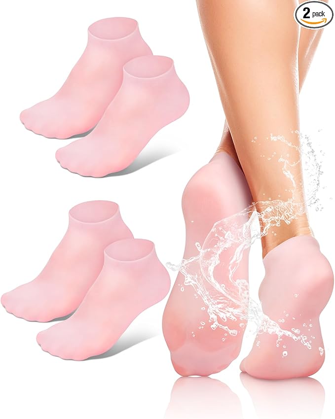 foot care set foot mask moisturzing socks with foot cream set cracked heel repair kit foot spa kit gel socks& crackedheel cream set footcare bundle heel balm anti-crack foot cream dry feet treatment