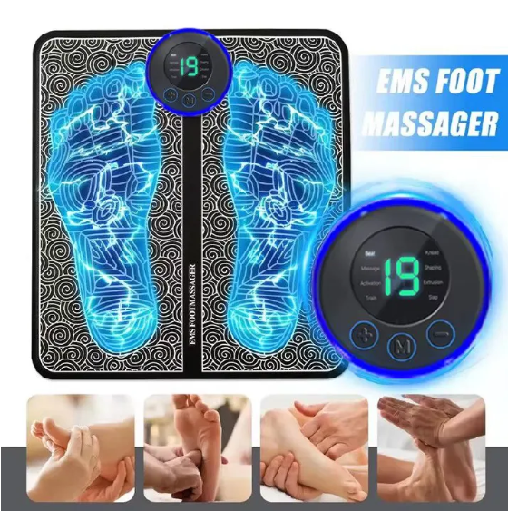 USB EMS Foot Massager Pad Portable Foot Care Massage Mat Pulse Muscle Stimulation Improve Blood Circulation Relieve Fatigue Relax Feet Footmassager Pad