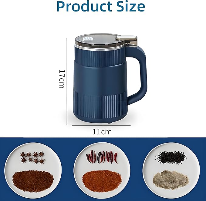 Spice Grinder 500ml, 200W Powerful Electric Coffee Bean Grinder with 8 Blades, Mini Home Grinder Smash Machine Spice Grinder Multi Function for Grain Nuts Seasoning Coffee Beans Spices