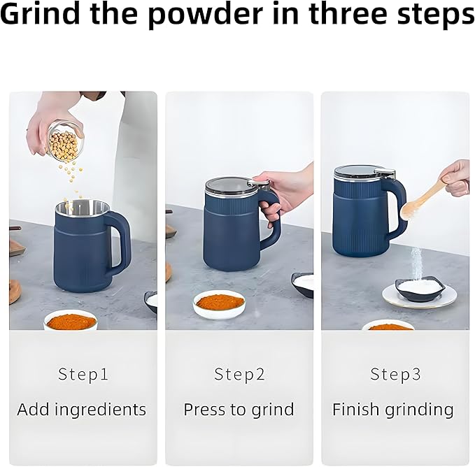 Spice Grinder 500ml, 200W Powerful Electric Coffee Bean Grinder with 8 Blades, Mini Home Grinder Smash Machine Spice Grinder Multi Function for Grain Nuts Seasoning Coffee Beans Spices