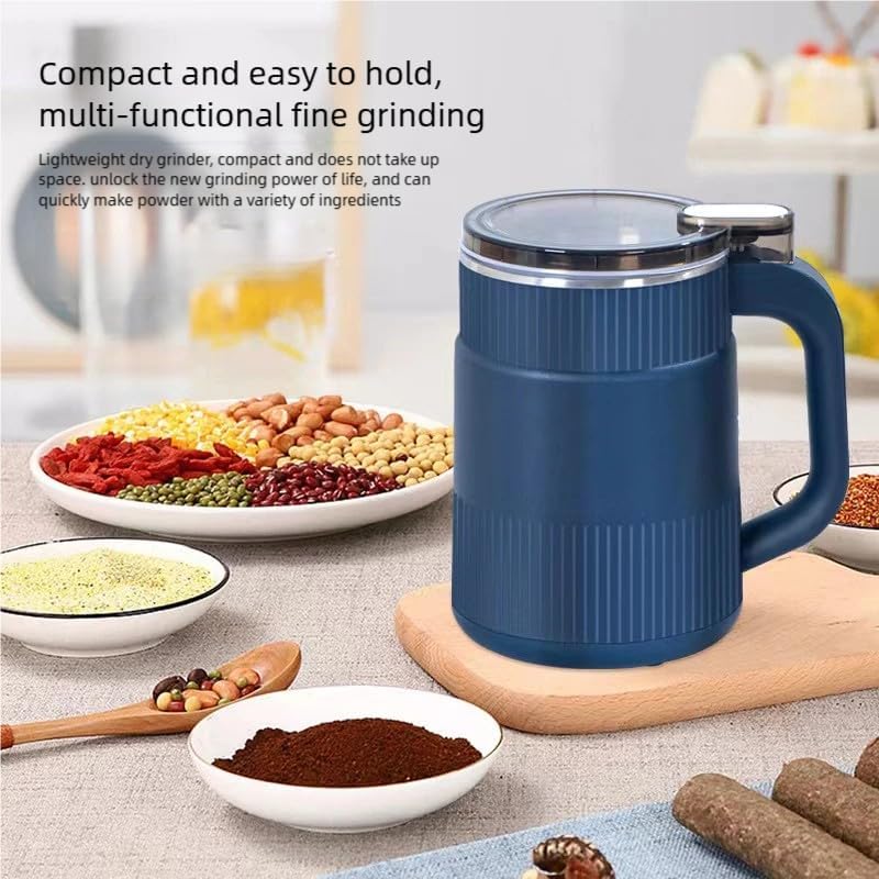 Spice Grinder 500ml, 200W Powerful Electric Coffee Bean Grinder with 8 Blades, Mini Home Grinder Smash Machine Spice Grinder Multi Function for Grain Nuts Seasoning Coffee Beans Spices