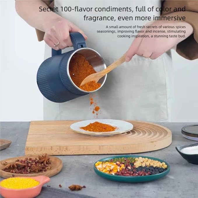 Spice Grinder 500ml, 200W Powerful Electric Coffee Bean Grinder with 8 Blades, Mini Home Grinder Smash Machine Spice Grinder Multi Function for Grain Nuts Seasoning Coffee Beans Spices