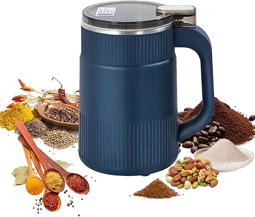 Spice Grinder 500ml, 200W Powerful Electric Coffee Bean Grinder with 8 Blades, Mini Home Grinder Smash Machine Spice Grinder Multi Function for Grain Nuts Seasoning Coffee Beans Spices