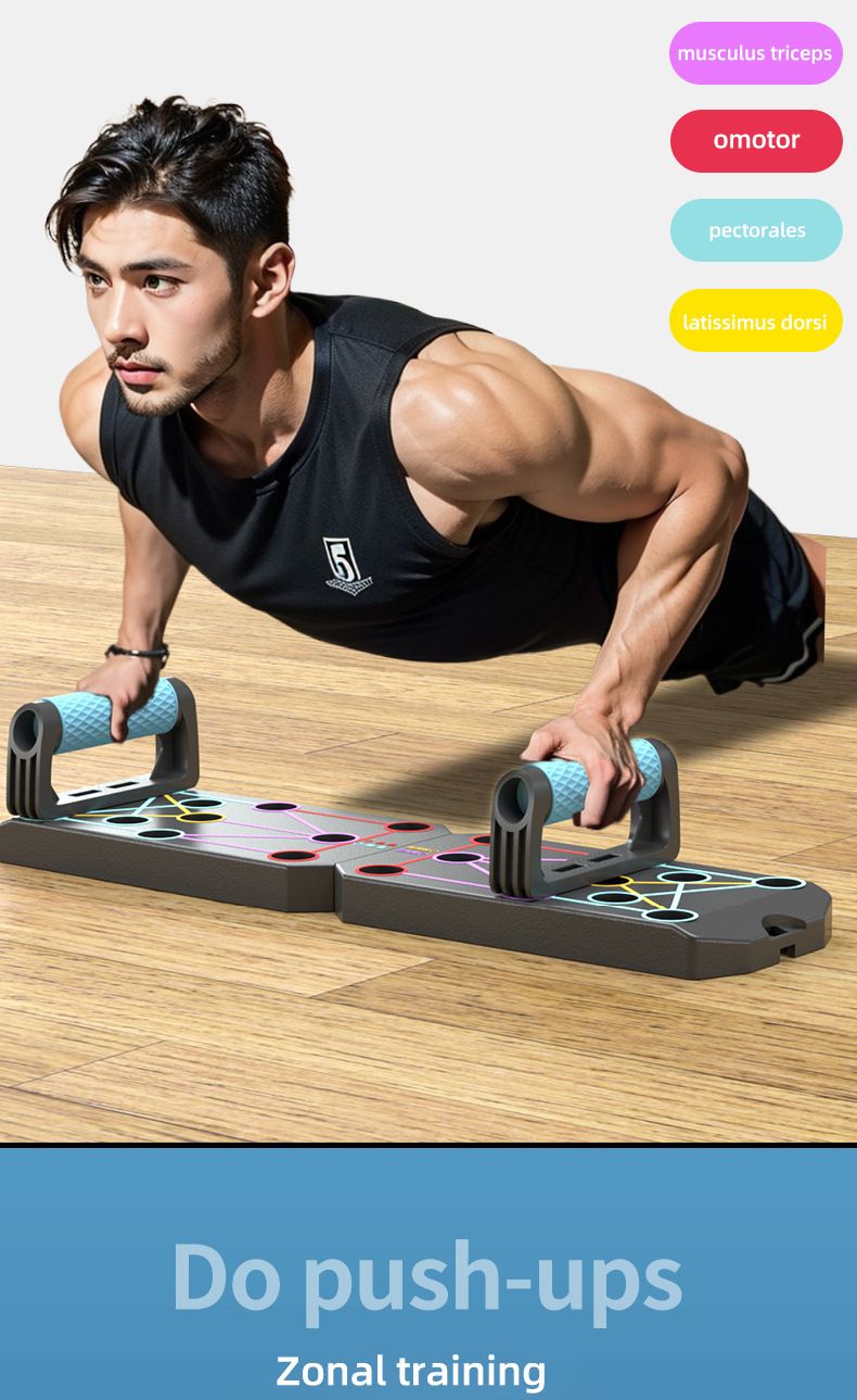 12 in 1 Portable  Fitness equipment Push-up Board set zonal training  Muscle Exercise Equipment  fitness gear  Pushup Workout Handles Non-Slip Design Home Strength Training for chest，shoulder，tricep