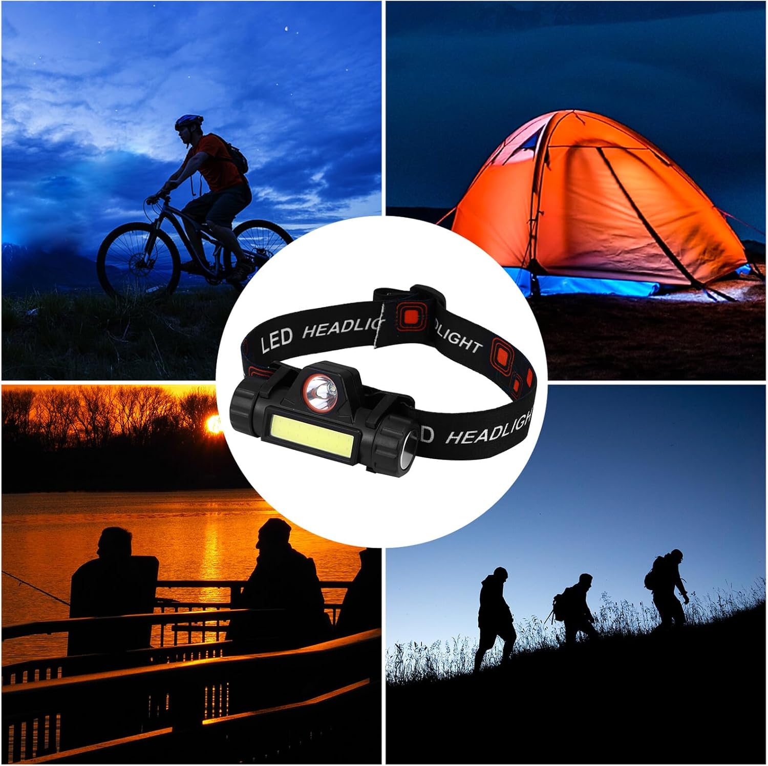 headlight torcha Ultra bright headlamp LED Flashlight  3 mode LED Head light USB Rechargeable  Head lamp  head Torch for camping ， hiking working  head light