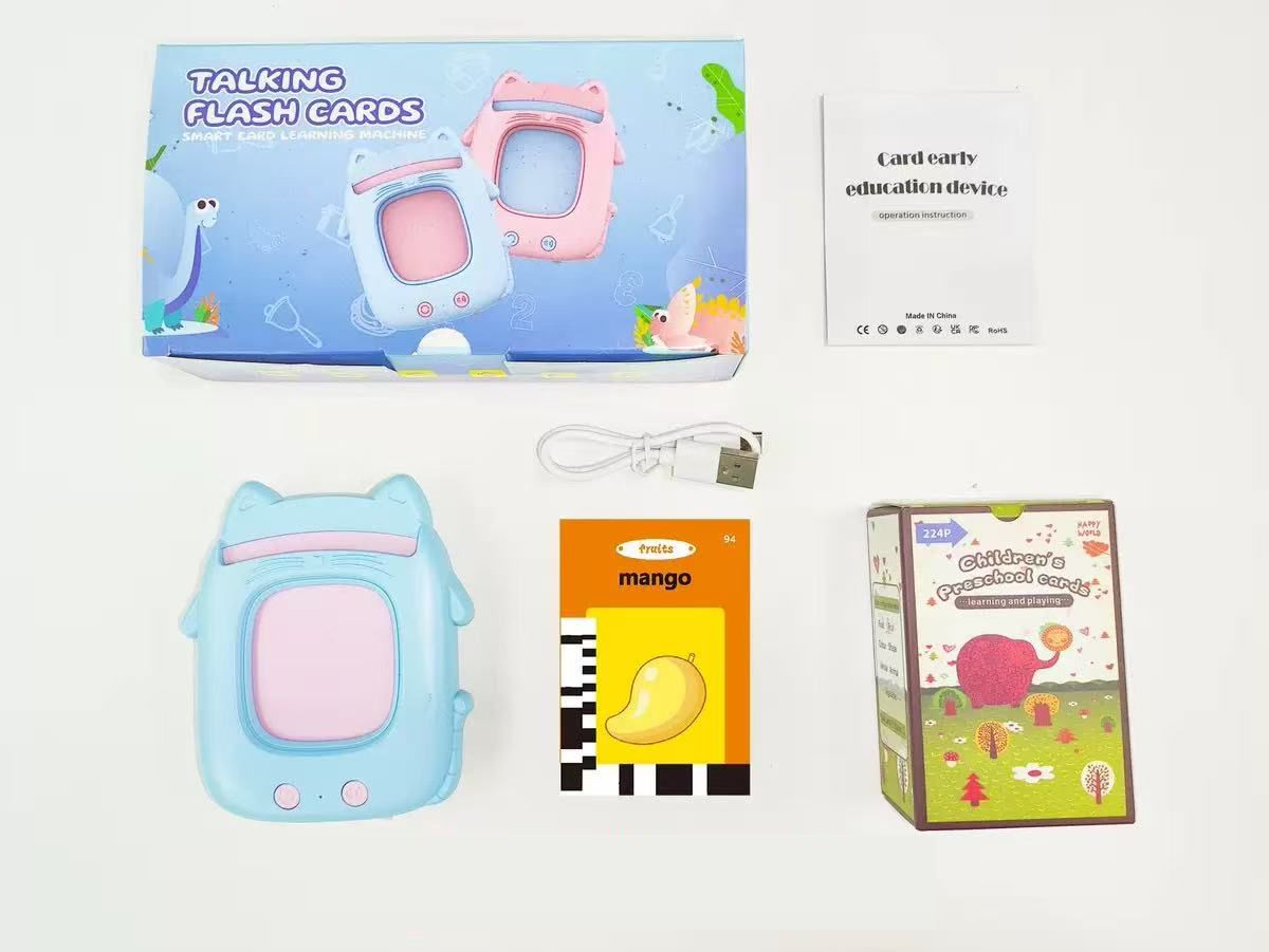 Electronic learning machine Talking Flash Cards for kids (224 Words Preschool Education card early education device Toys for Toddlers ，Learning Speech Sensory Toys for Toddlers Educational Toy