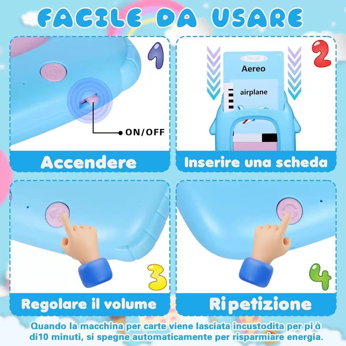 Electronic learning machine Talking Flash Cards for kids (224 Words Preschool Education card early education device Toys for Toddlers ，Learning Speech Sensory Toys for Toddlers Educational Toy
