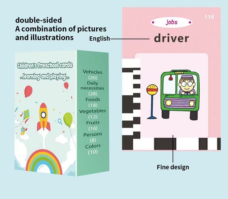 Electronic learning machine Talking Flash Cards for kids (224 Words Preschool Education card early education device Toys for Toddlers ，Learning Speech Sensory Toys for Toddlers Educational Toy