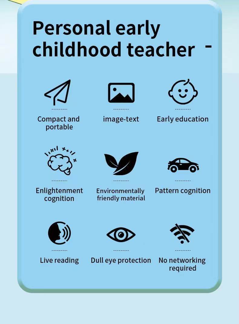 Electronic learning machine Talking Flash Cards for kids (224 Words Preschool Education card early education device Toys for Toddlers ，Learning Speech Sensory Toys for Toddlers Educational Toy