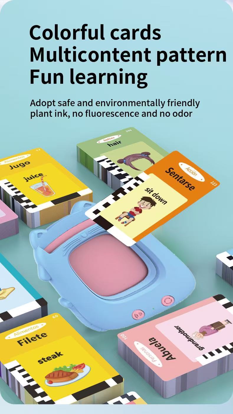 Electronic learning machine Talking Flash Cards for kids (224 Words Preschool Education card early education device Toys for Toddlers ，Learning Speech Sensory Toys for Toddlers Educational Toy