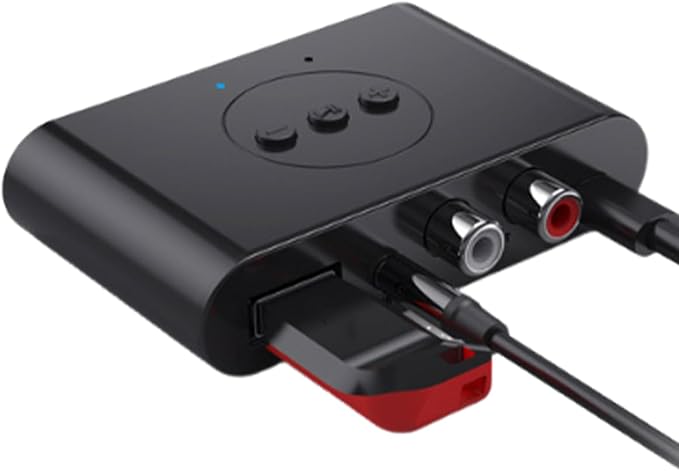 New Update Car Stereos,Audio Stereo Adapter  Bluetooth 5.3 Audio Receiver NFC U Flash Disk RCA 3.5mm AUX USB Stereo Music Wireless Adapter With Mic For Car Kit Speaker Amplifier Home Use