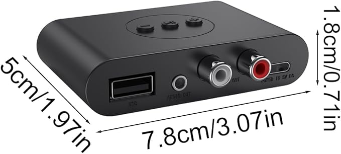 New Update Car Stereos,Audio Stereo Adapter  Bluetooth 5.3 Audio Receiver NFC U Flash Disk RCA 3.5mm AUX USB Stereo Music Wireless Adapter With Mic For Car Kit Speaker Amplifier Home Use