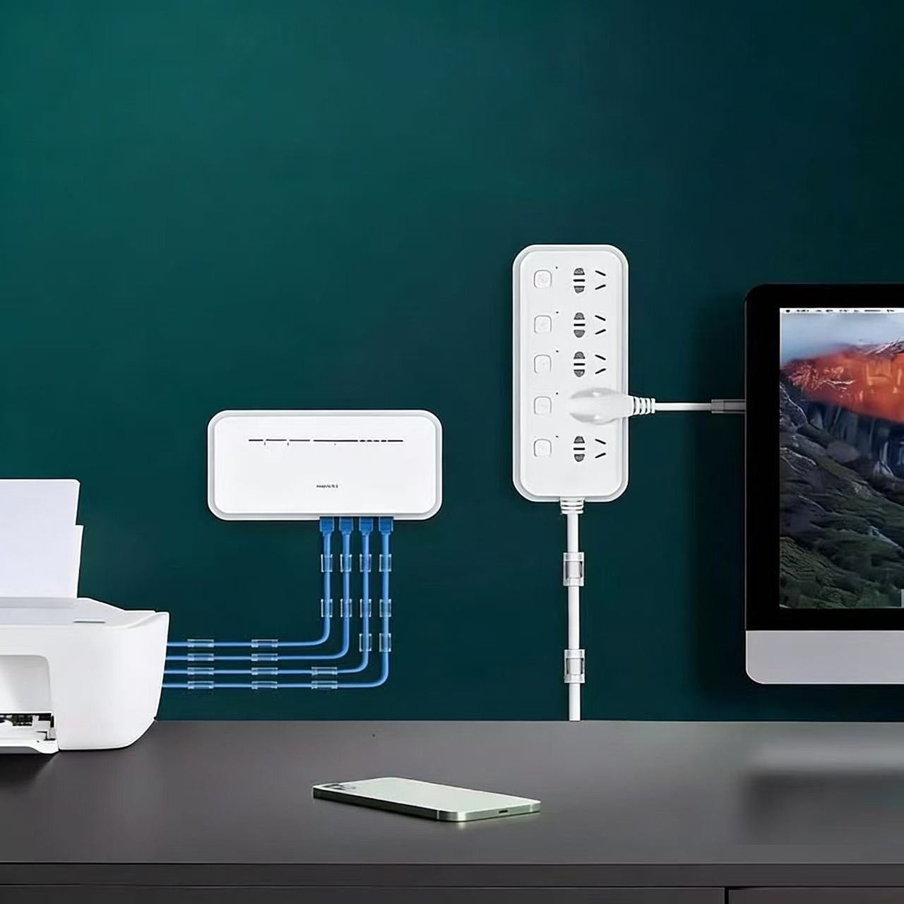 20 PCS Cable Clips, Strong Self Adhesive Cable Tidy Wire Clips, Adhesive Cable Management Wall Holder, Cord Organiser Clips for Home and Office - Transparent