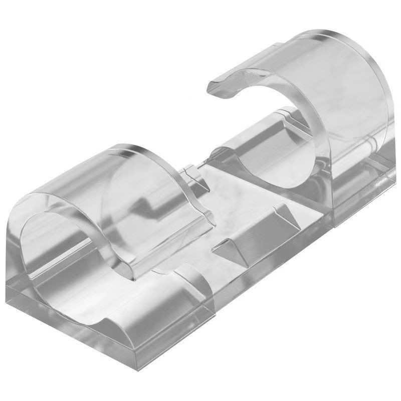 20 PCS Cable Clips, Strong Self Adhesive Cable Tidy Wire Clips, Adhesive Cable Management Wall Holder, Cord Organiser Clips for Home and Office - Transparent