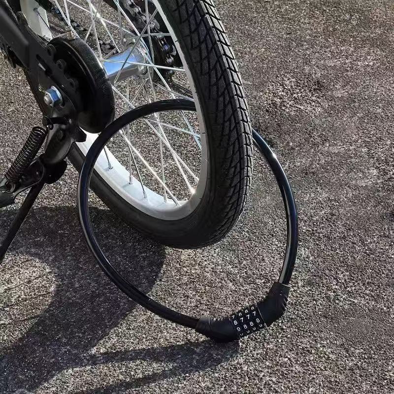 pass word Bike Lock Cable Bicycle Lock - Cycle Locks High Security Combination  Long Heavy Duty Cable Locks 5 Digit Codes Bike Accessories for Bicycle, Moto, Door, Gate Fence Mountain Bike Frame Lock