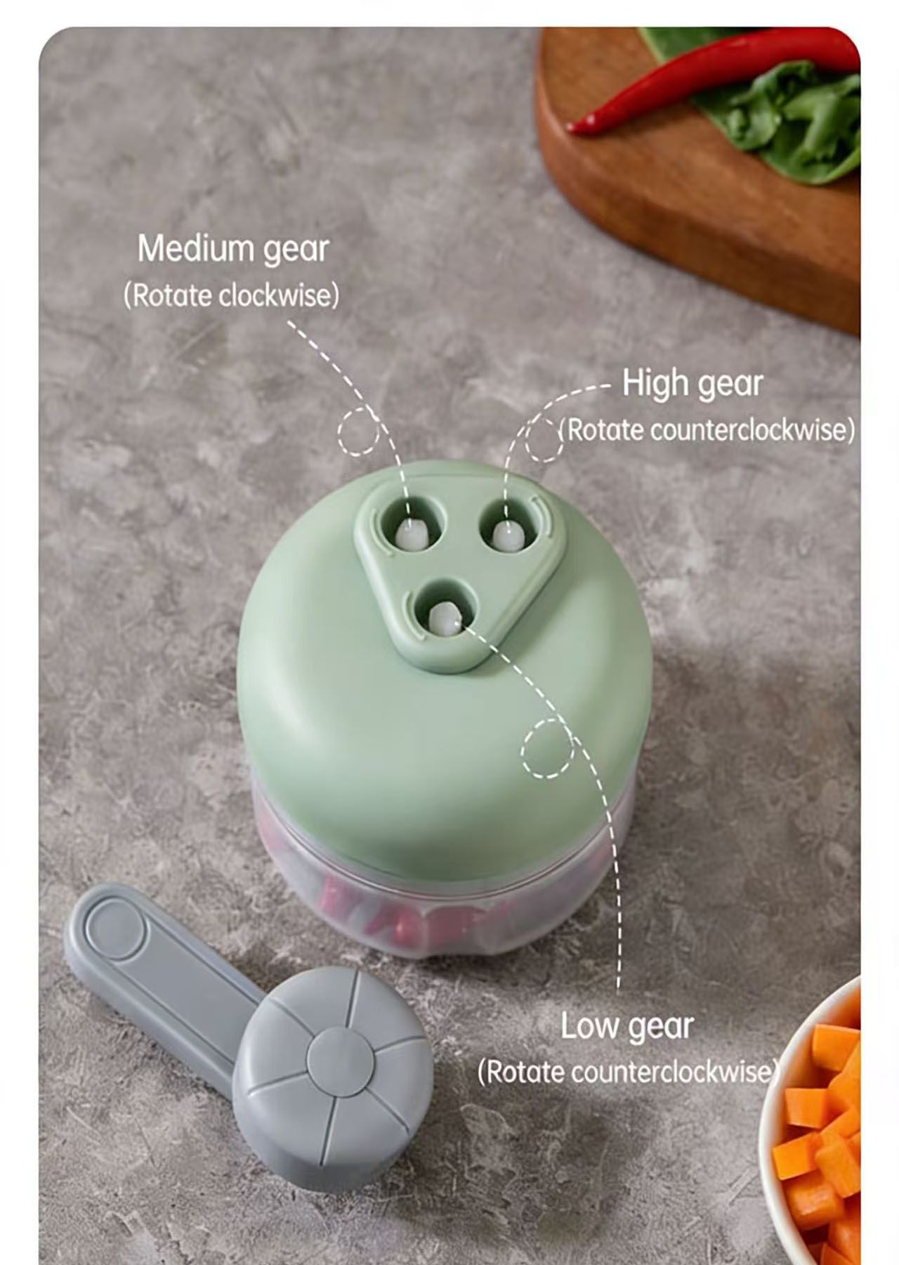 250ml  Garlic Chopper Portable Food Crusher Multifunctional Kitchen Mincer Vegetable Onion Chopper Press Blender Fruit Nut Meat Chilli Grinder Seasoning Spice Tools