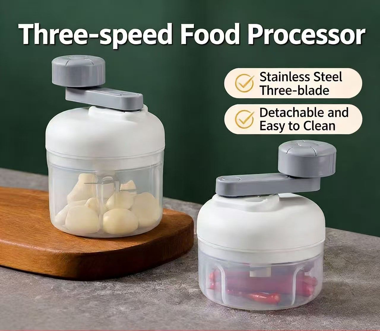 250ml  Garlic Chopper Portable Food Crusher Multifunctional Kitchen Mincer Vegetable Onion Chopper Press Blender Fruit Nut Meat Chilli Grinder Seasoning Spice Tools