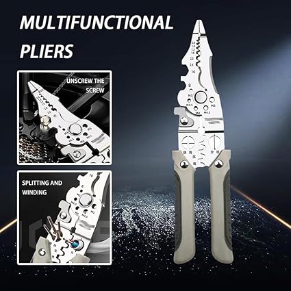 32 in 1 Multifunctional Stripping Crimping Pliers Terminal household professional tools Crimper Cable Cutter Adjustable Automatic Wire Stripper for electrician Comprehensive Tool for Stripping Cutting