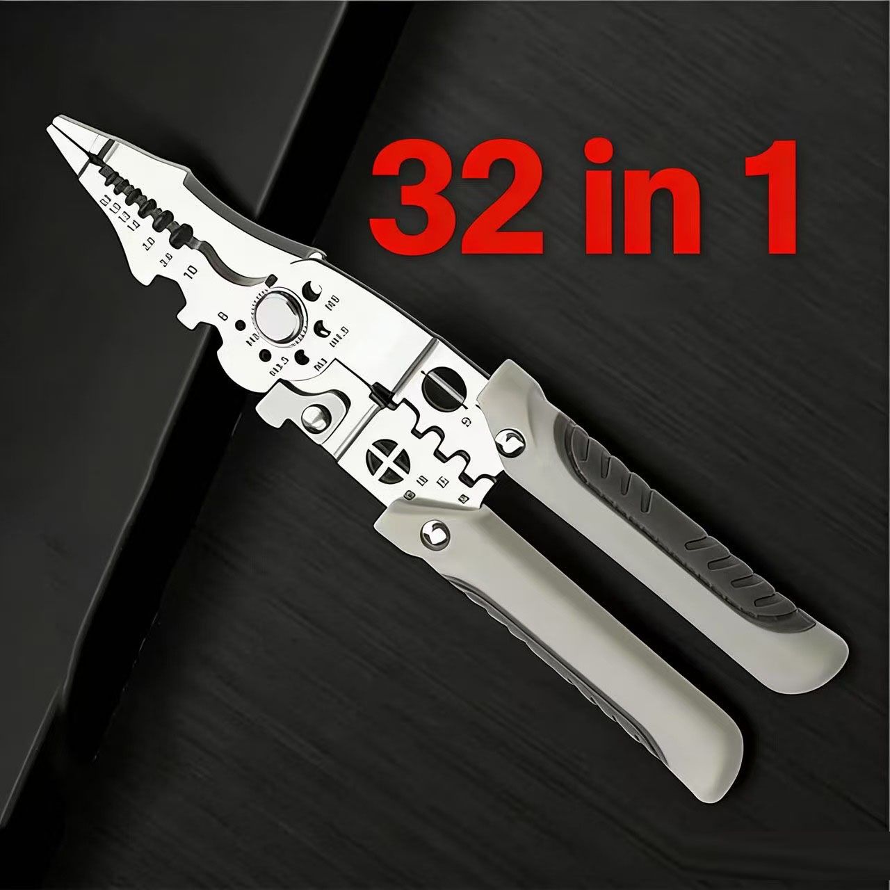 32 in 1 Multifunctional Stripping Crimping Pliers Terminal household professional tools Crimper Cable Cutter Adjustable Automatic Wire Stripper for electrician Comprehensive Tool for Stripping Cutting