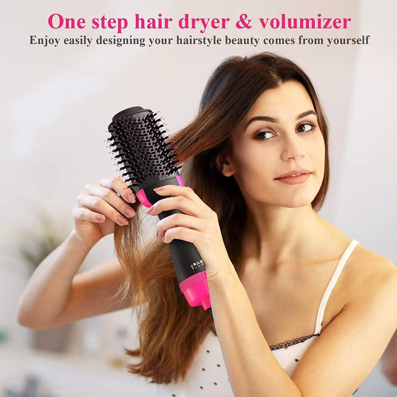 Hair Dryer Brush Blow Dry Brush Hairdryer & Hot Air Styler for Fast Drying & Styling for Frizz-Free Voluminous Blowouts - Anti-Frizz & Volume Boost for Smooth Bouncy household Hair  Dryer hair styling