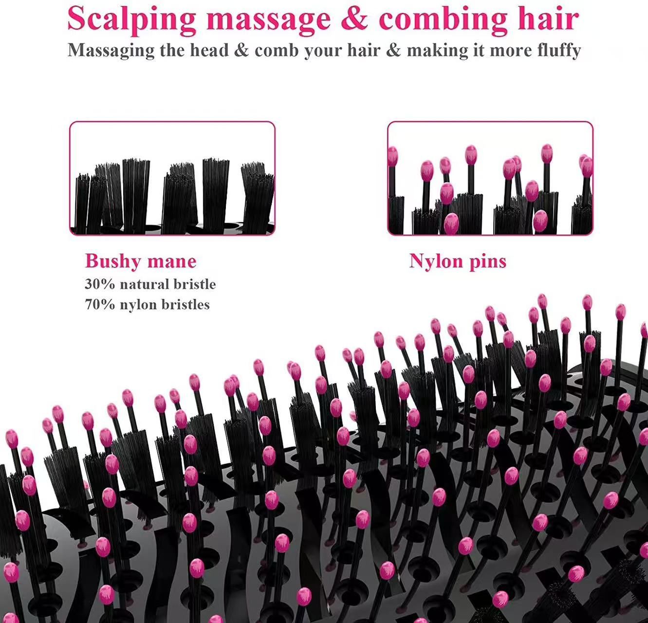 Hair Dryer Brush Blow Dry Brush Hairdryer & Hot Air Styler for Fast Drying & Styling for Frizz-Free Voluminous Blowouts - Anti-Frizz & Volume Boost for Smooth Bouncy household Hair  Dryer hair styling