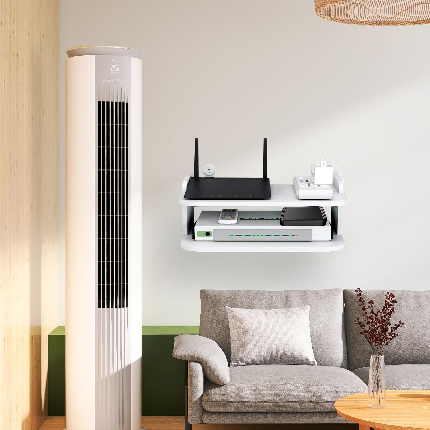 wifi router shelf wall mounted WiFi modem punch free storage box put modem set-top box  wall decorate TV set-top box placing rack wireless router organizer wall mounted shelves for DVD/Decoder/Player