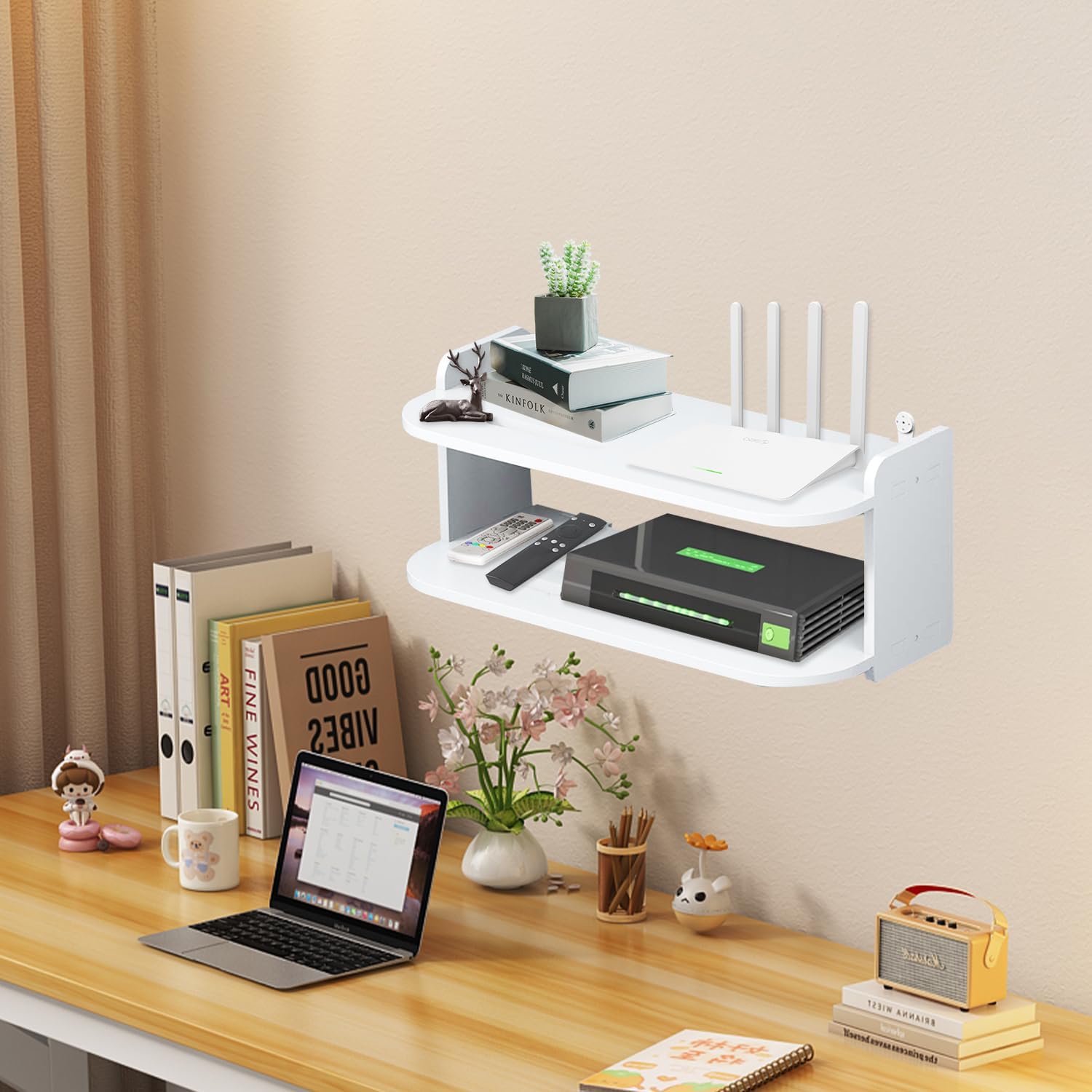 wifi router shelf wall mounted WiFi modem punch free storage box put modem set-top box  wall decorate TV set-top box placing rack wireless router organizer wall mounted shelves for DVD/Decoder/Player