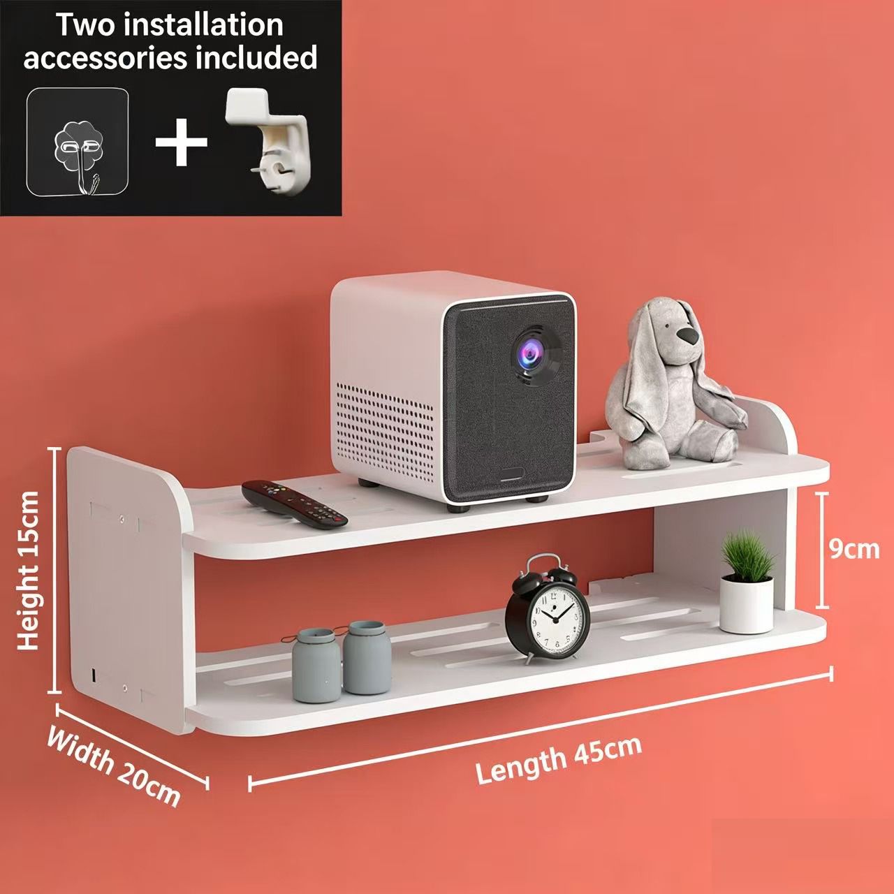 wifi router shelf wall mounted WiFi modem punch free storage box put modem set-top box  wall decorate TV set-top box placing rack wireless router organizer wall mounted shelves for DVD/Decoder/Player