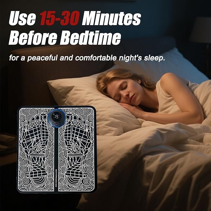 USB EMS Foot Massager Pad Portable Foot Care Massage Mat Pulse Muscle Stimulation Improve Blood Circulation Relieve Fatigue Relax Feet Footmassager Pad