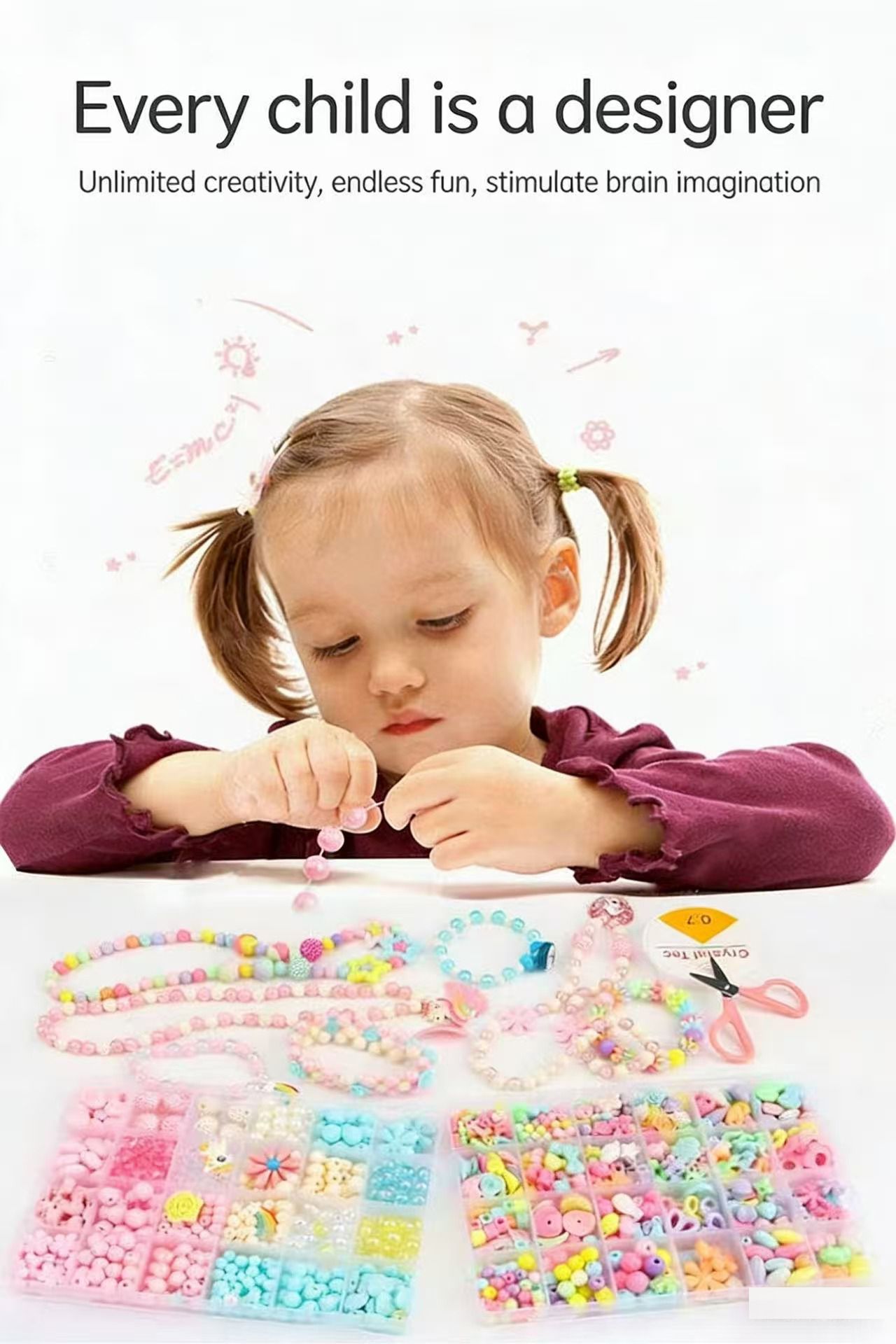 Educational toy DIY toys Clay Beads for Bracelet Making set, seed beads DIY beaded Jewelry making kit waist beads present for the kiddos Craft Kit Bracelet Making Kit gift for girl women