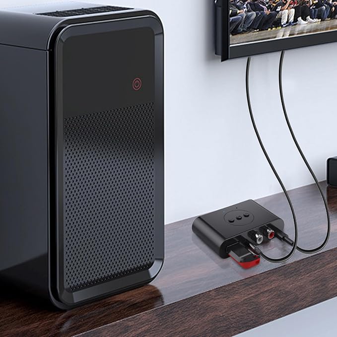 New Update Car Stereos,Audio Stereo Adapter  Bluetooth 5.3 Audio Receiver NFC U Flash Disk RCA 3.5mm AUX USB Stereo Music Wireless Adapter With Mic For Car Kit Speaker Amplifier Home Use