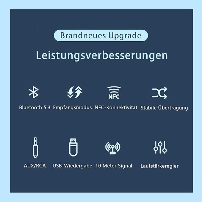 New Update Car Stereos,Audio Stereo Adapter  Bluetooth 5.3 Audio Receiver NFC U Flash Disk RCA 3.5mm AUX USB Stereo Music Wireless Adapter With Mic For Car Kit Speaker Amplifier Home Use