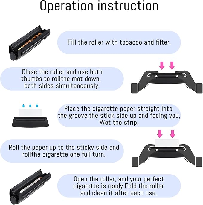 cigarette roller for tobacco Home Organization Portable Cigarette Rolling Machine Joint Cone Roller Manual Maker DIY Tool  Manual Tobacco Smoking Rolling Papers father's day gifts