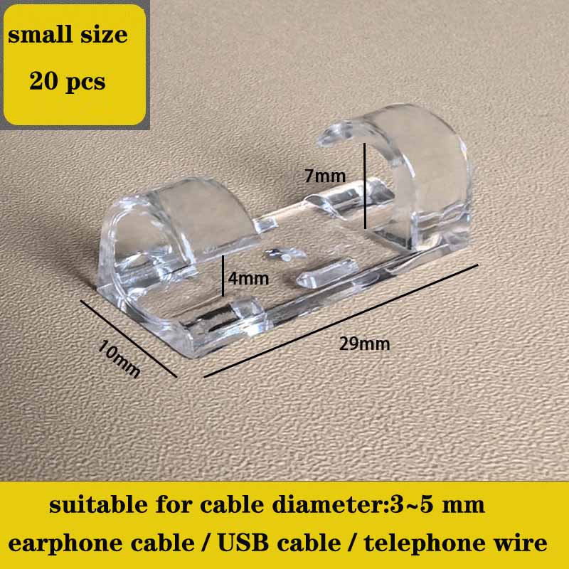 hot sell 20 pcs Universal Cable Ties Cable Management Wall Mounted Cable Clips Power Strip Extension Cord Network Cable Management for VGA/AV/Video-frequency