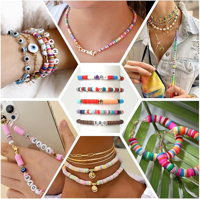 Educational toy DIY toys Clay Beads for Bracelet Making set, seed beads DIY beaded Jewelry making kit waist beads present for the kiddos Craft Kit Bracelet Making Kit gift for girl women