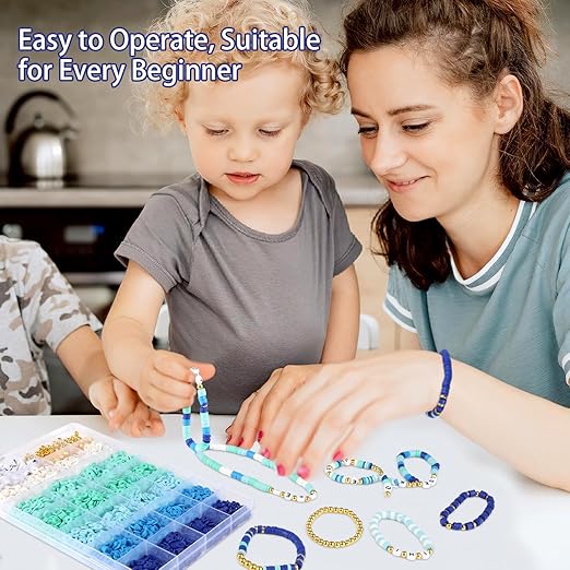 Educational toy DIY toys Clay Beads for Bracelet Making set, seed beads DIY beaded Jewelry making kit waist beads present for the kiddos Craft Kit Bracelet Making Kit gift for girl women
