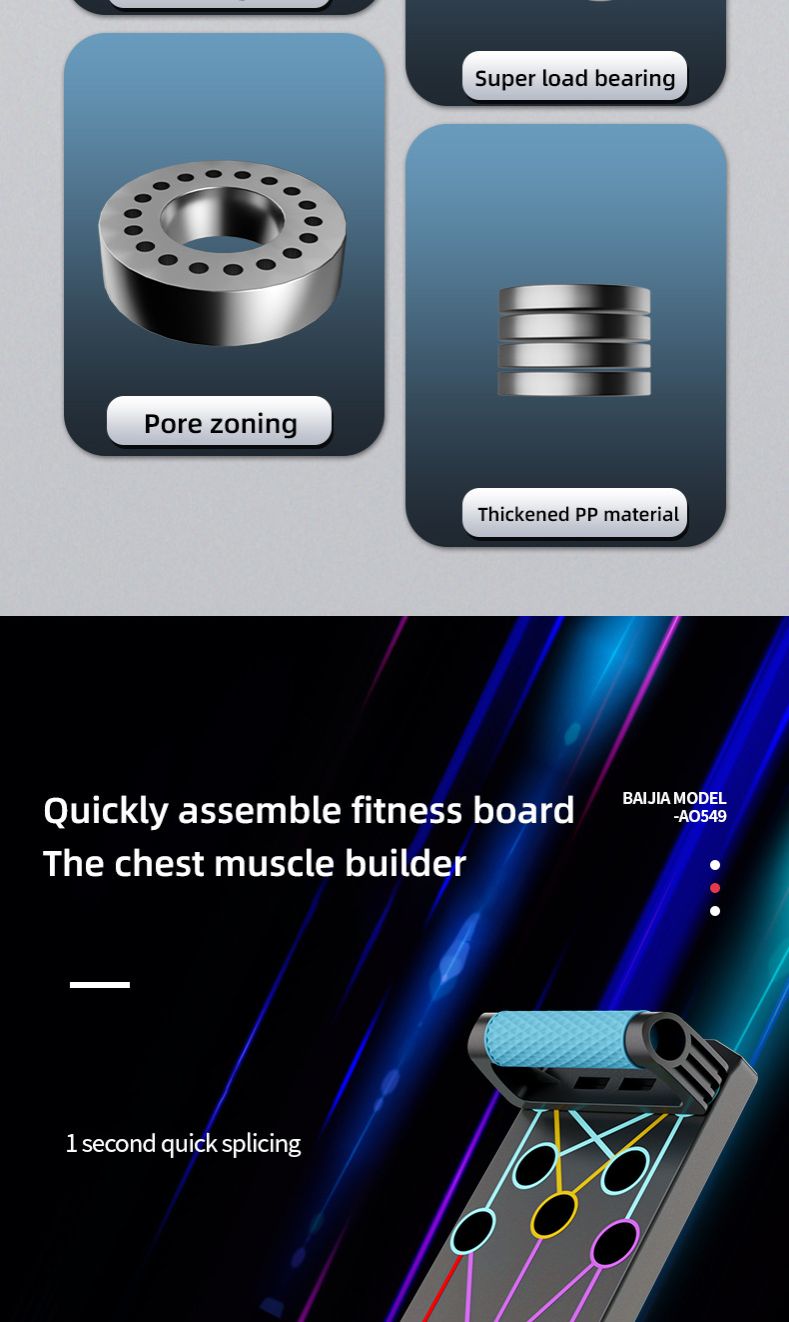 12 in 1 Portable  Fitness equipment Push-up Board set zonal training  Muscle Exercise Equipment  fitness gear  Pushup Workout Handles Non-Slip Design Home Strength Training for chest，shoulder，tricep