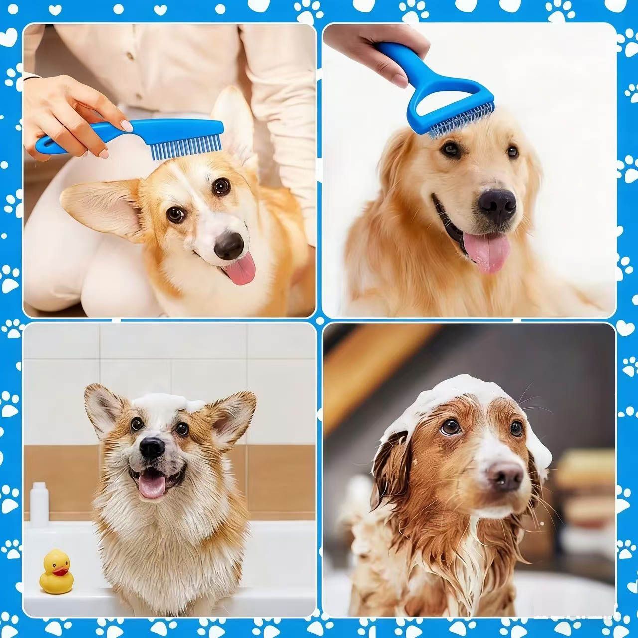 Complete 8pcs pet grooming kit for dog & cats multi-functional pet care set grooming tools kit pet washing & care kit Pet Nail Clippers & Files Pet Shampoo Brushes Hair Removal Brushes Toothbrush
