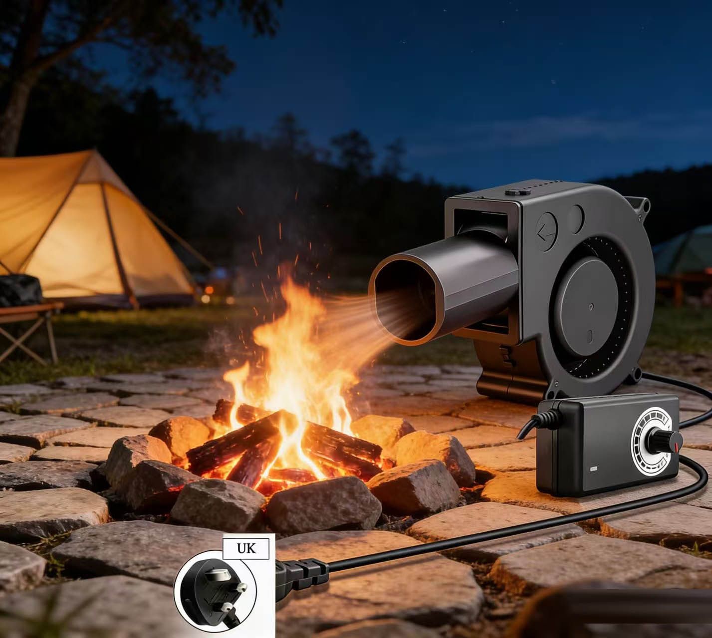 Barbecue Tools Turbo Blower with Adjustable Speed Cooking Tool Handheld Barbecue Blower Camping Air Blower Cooking Speed Controller Outdoor Portable Machine Barbecue Fan with Small Blast Engine