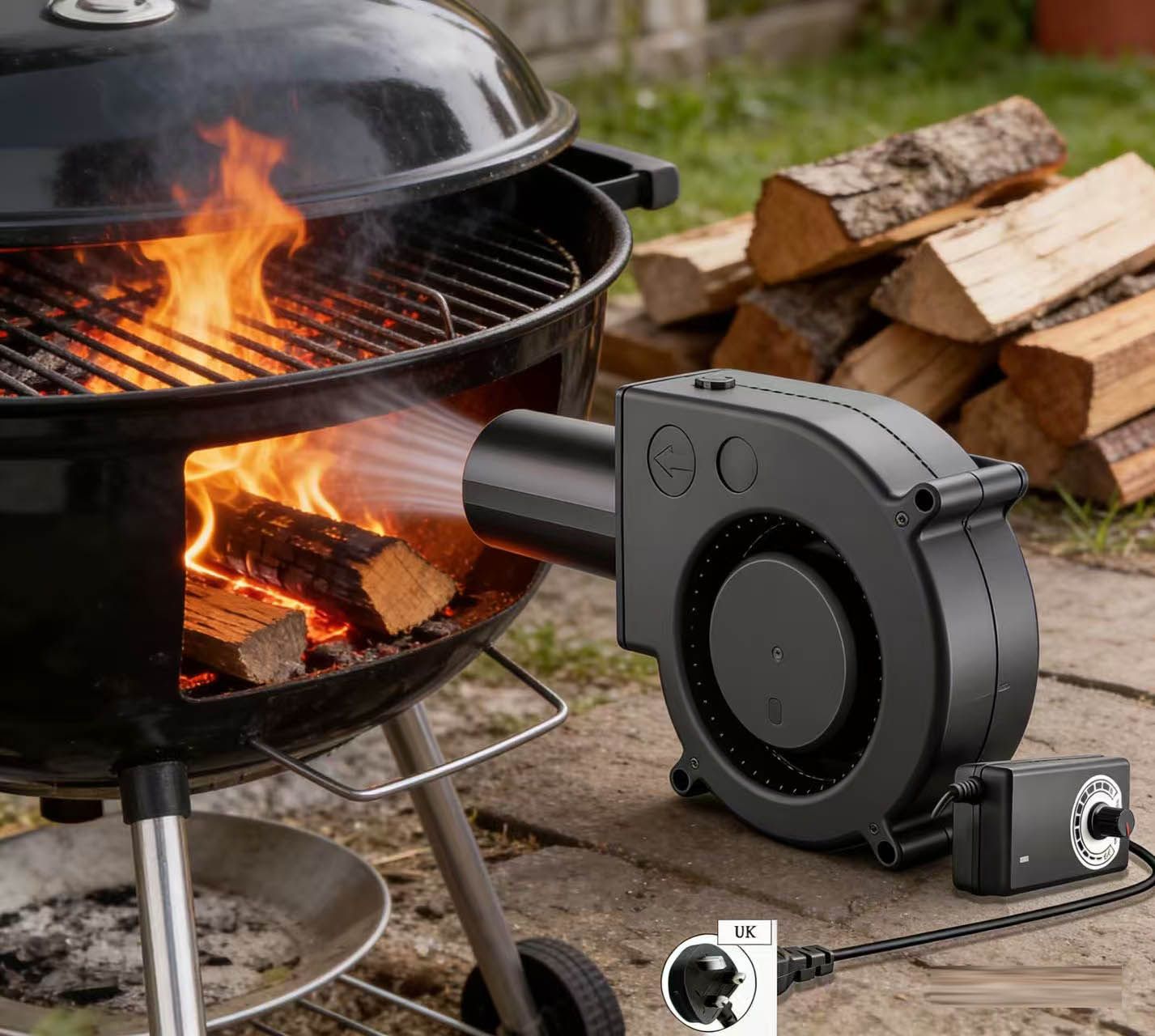 Barbecue Tools Turbo Blower with Adjustable Speed Cooking Tool Handheld Barbecue Blower Camping Air Blower Cooking Speed Controller Outdoor Portable Machine Barbecue Fan with Small Blast Engine
