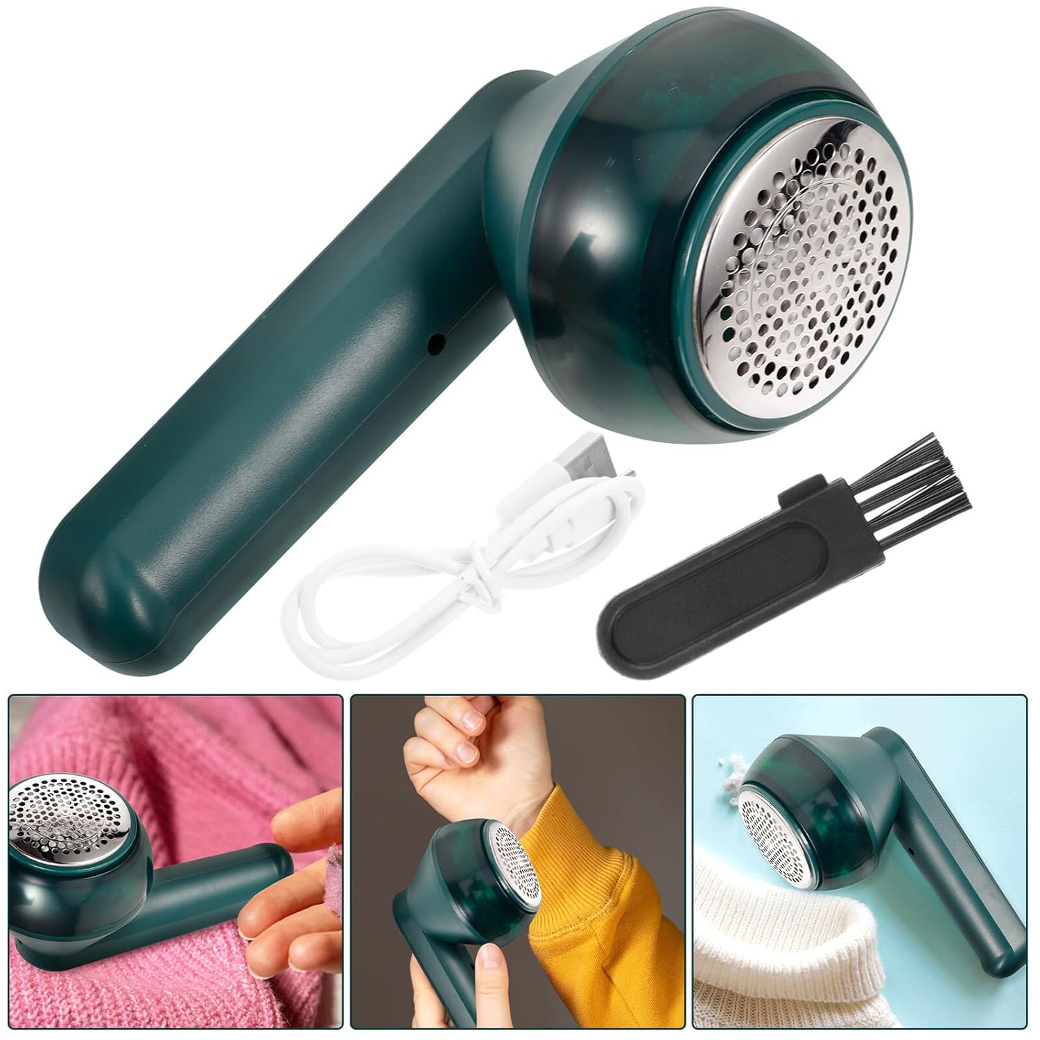 Fabric Shaver, Lint Remover for Clothes, Electric Lint Shaver with 3-Leaf Blades, Purple Sweater Shavers to Remove Pilling for Clothing, Couch, Furniture, Fuzz, Lint Ball, Bobbles, USB Rechargeable
