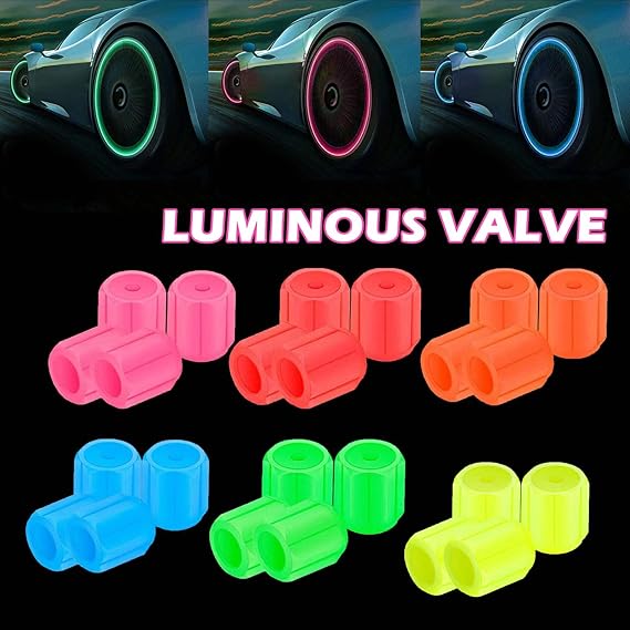 4pcs/Set Bike Lights Tire Valve Cap Flashlight Auto Car Motorcycle Tire Air Valve Wheel Spokes Light Bike Accessories