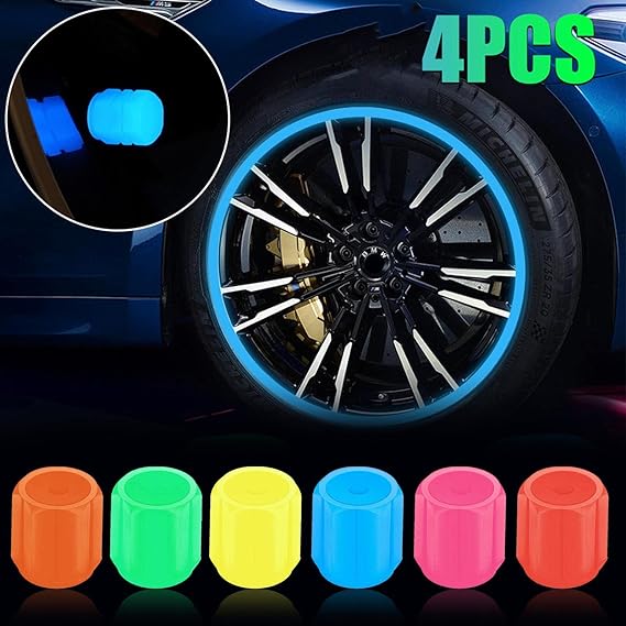 4pcs/Set Bike Lights Tire Valve Cap Flashlight Auto Car Motorcycle Tire Air Valve Wheel Spokes Light Bike Accessories