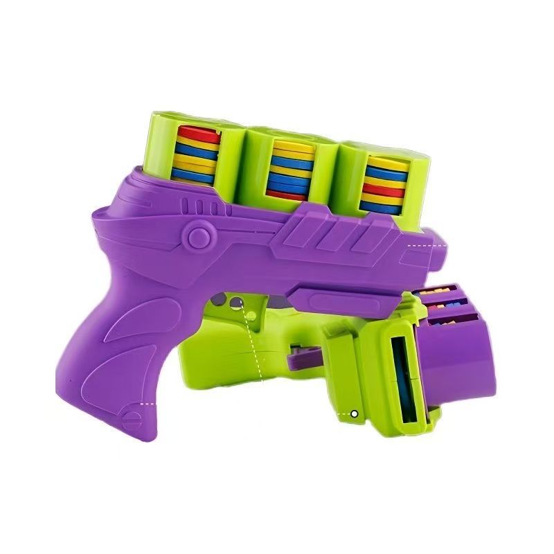 Kids Foam Flying Disc Radish Gun Toy, Soft Disc Shooting Launcher, Outdoor Interactive Game Toy For Boys & Girls