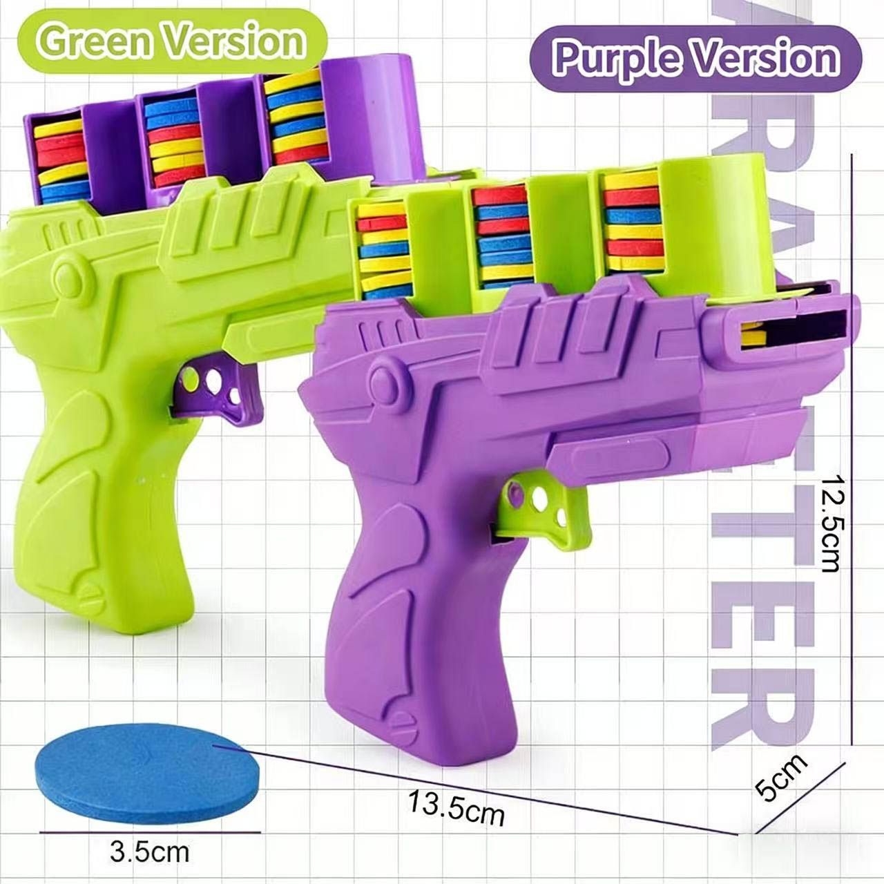 Kids Foam Flying Disc Radish Gun Toy, Soft Disc Shooting Launcher, Outdoor Interactive Game Toy For Boys & Girls